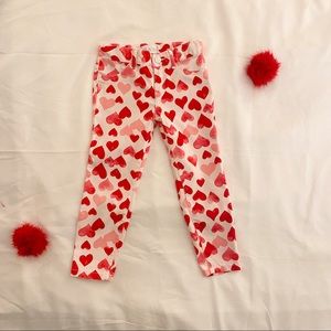 Girls Heart Print Colored Jeans